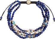 Karma and Luck Women's Lapis Enamel Evil Eye Hamsa Bracelet - Wise Belief