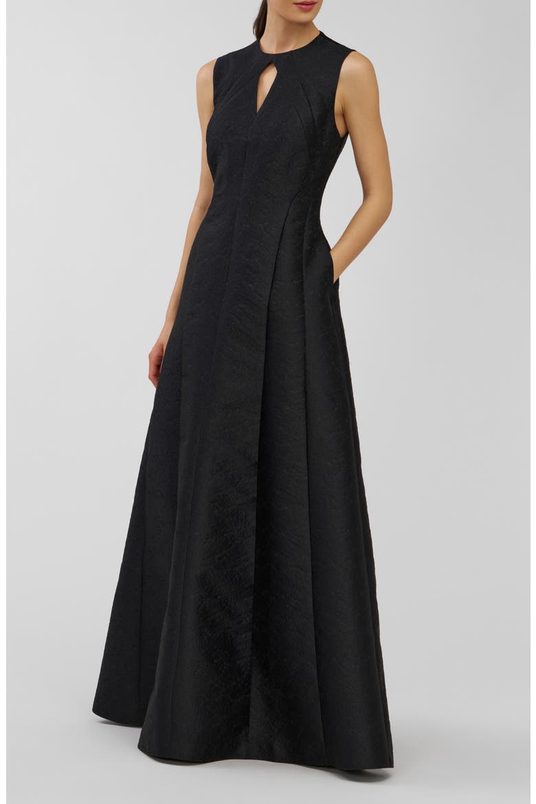 Gabriella Jacquard Gown, Alternate, color, BLACK