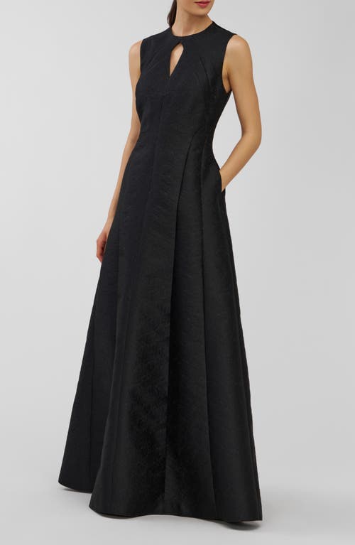 Kay Unger Gabriella Jacquard Gown In Black