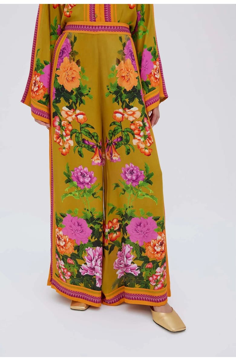 RAISHMA Alisa Green Viscose Trousers, Alternate, color, Green