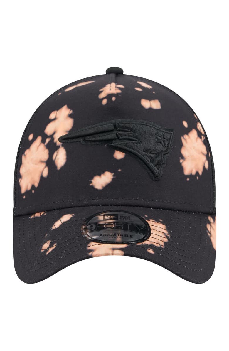 New Era Men's New Era Black New England Patriots Bleached 9FORTY A-Frame Adjustable Hat, Alternate, color, Black