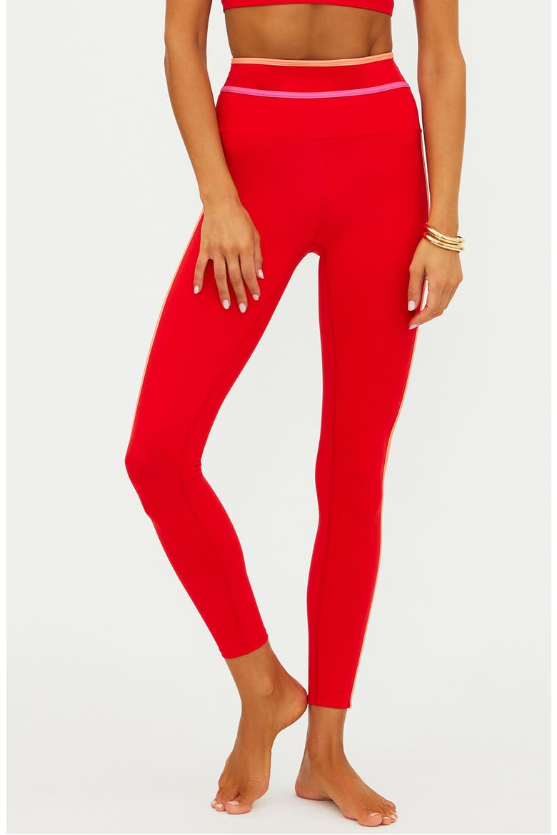 Solara Side Stripe Leggings, Main, color, STRAWBERRY