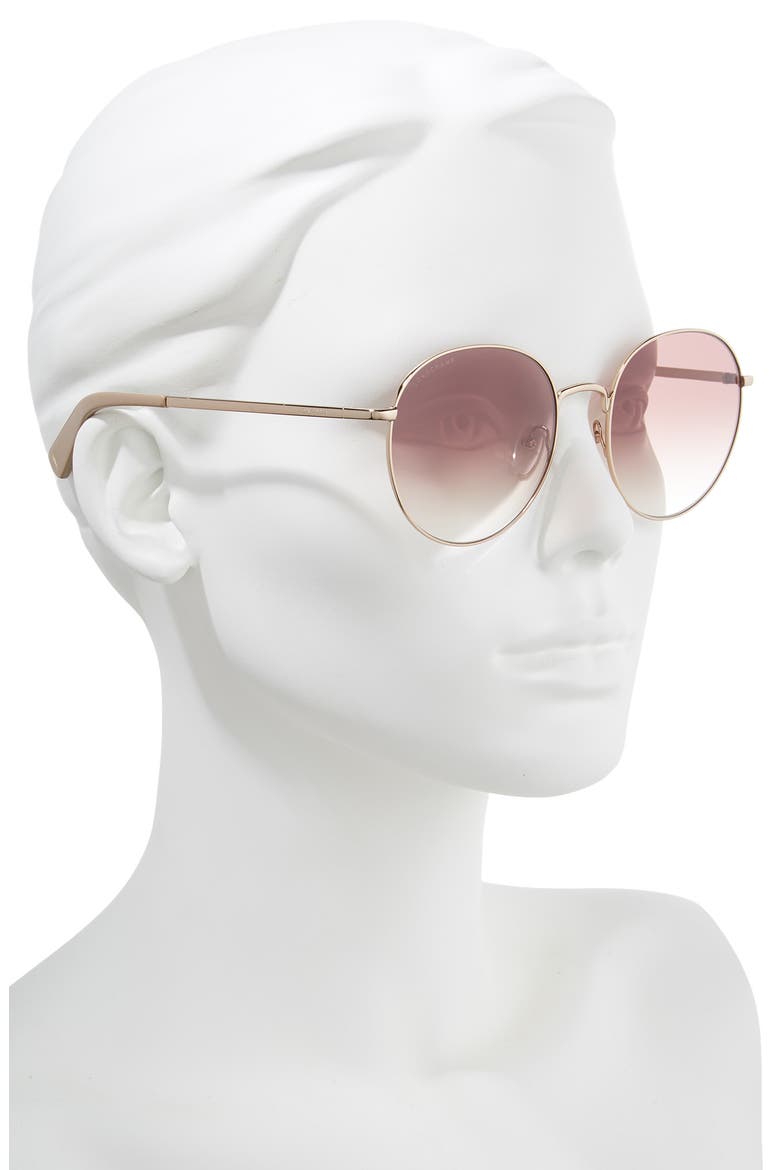 56mm Round Sunglasses, Alternate, color, ROSE GOLD/ NUDE