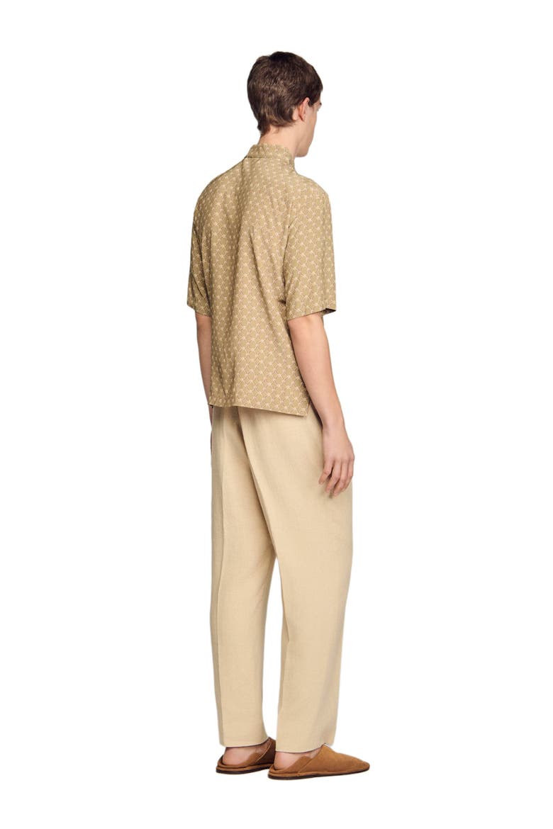 Link print loose-fit shirt, Alternate, color, Brown