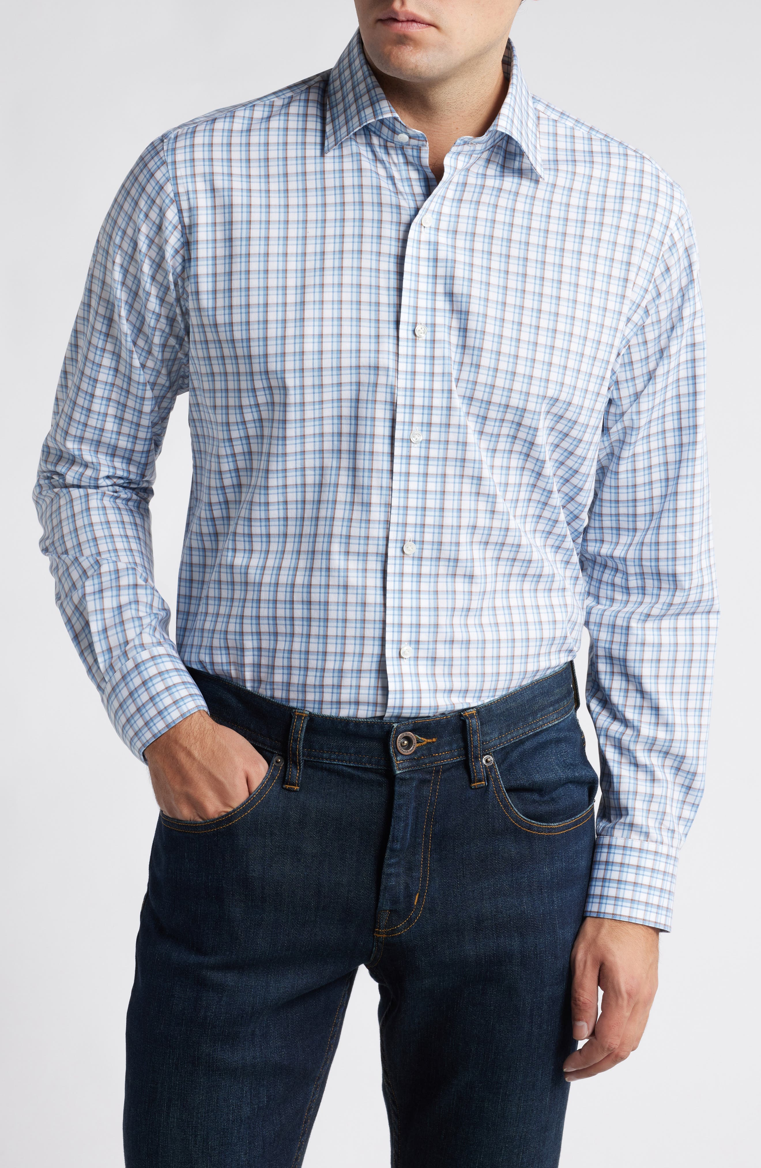 Peter Millar Crown Crafted Hogwill Check Button-Up Shirt