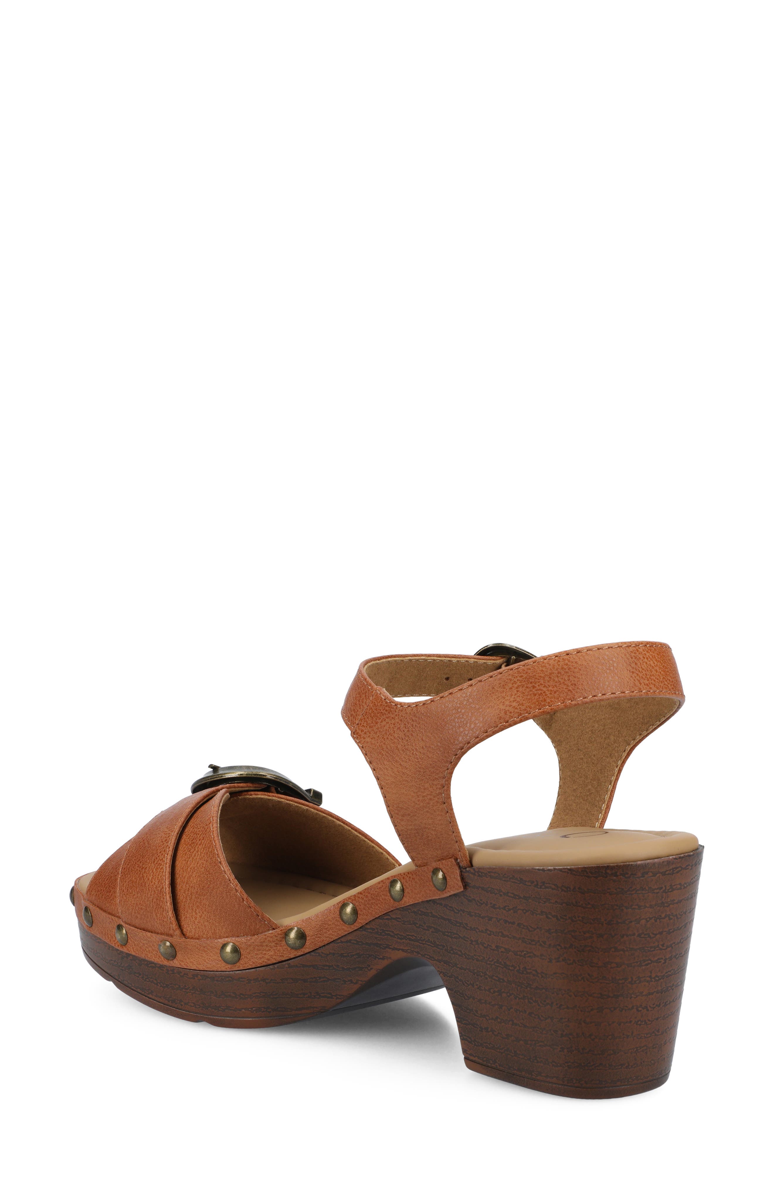 Journee Collection Sisilia Ankle Strap Platform Sandal, Alternate, color, Cognac