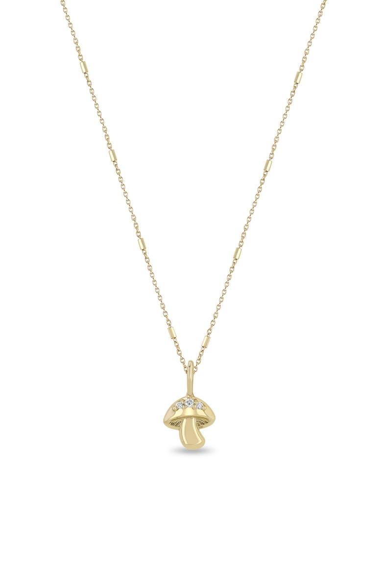 Zoë Chicco 3D Diamond Mushroom Charm, Alternate, color, Yellow Gold