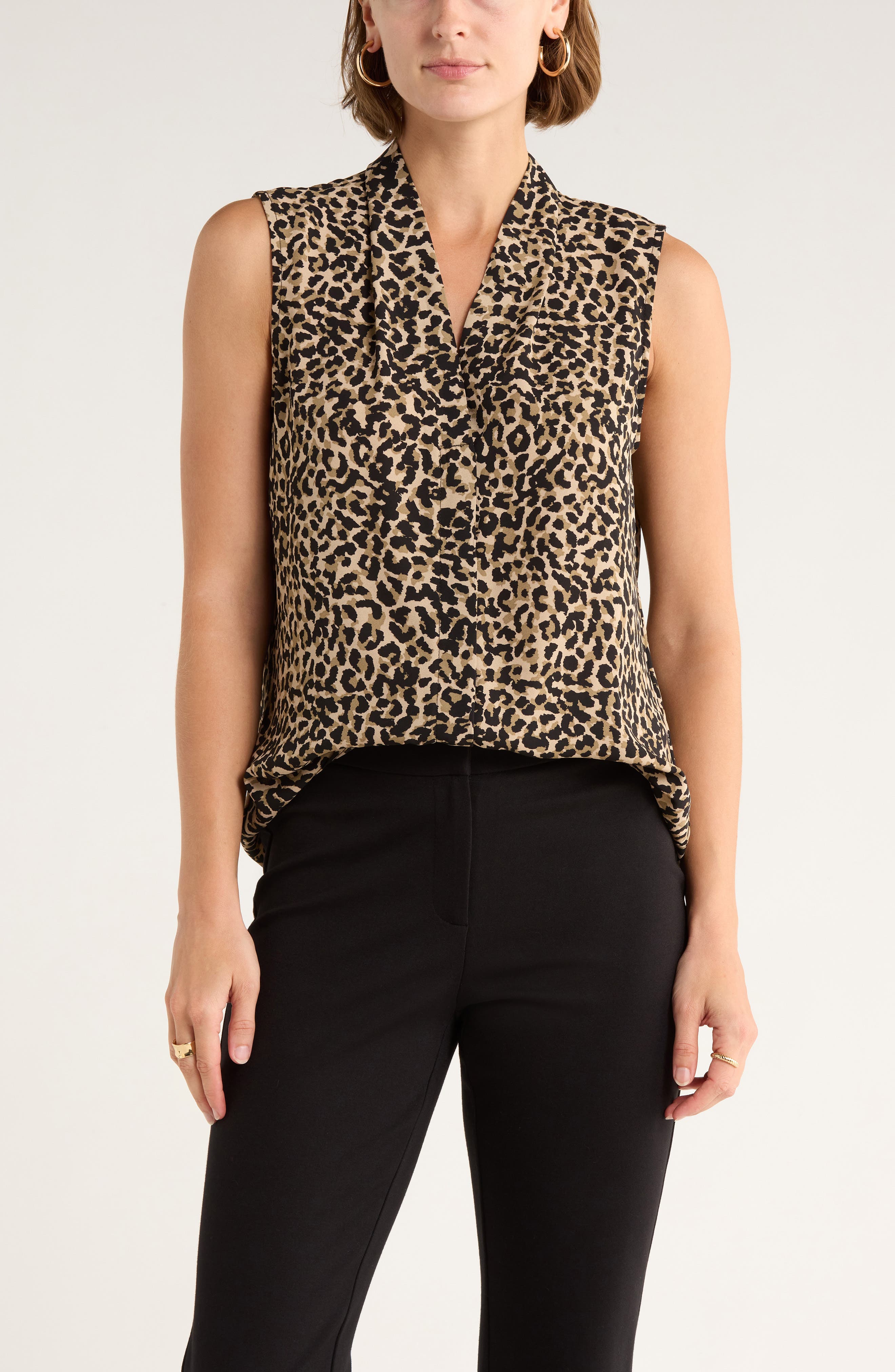 NORDSTROM RACK V-Neck Sleeveless Woven Shell Top