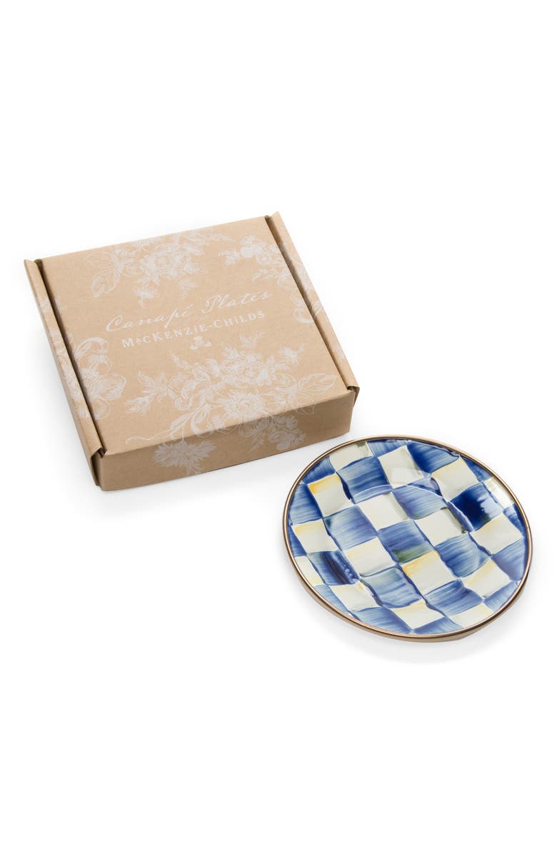 MACKENZIE CHILDS Royal Check Set of 4 Appetizer Plates, Alternate, color,