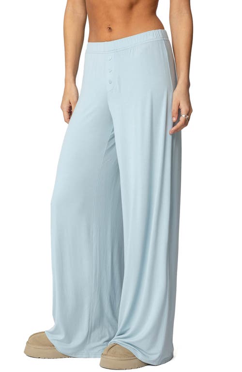 Edikted Kait Low Rise Wide Leg Pants In Light-blue