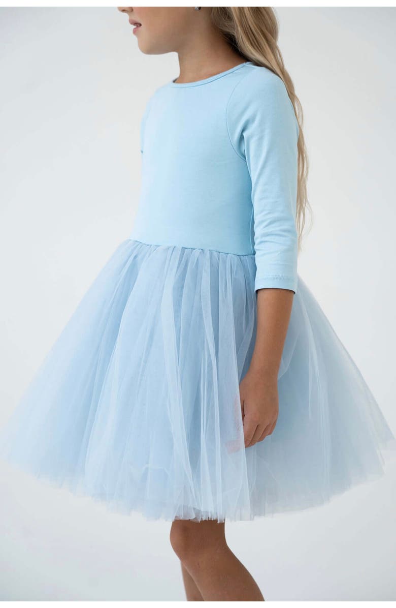 Mini Celebrities Cotton Tulle Dress, Alternate, color, Cool Blue