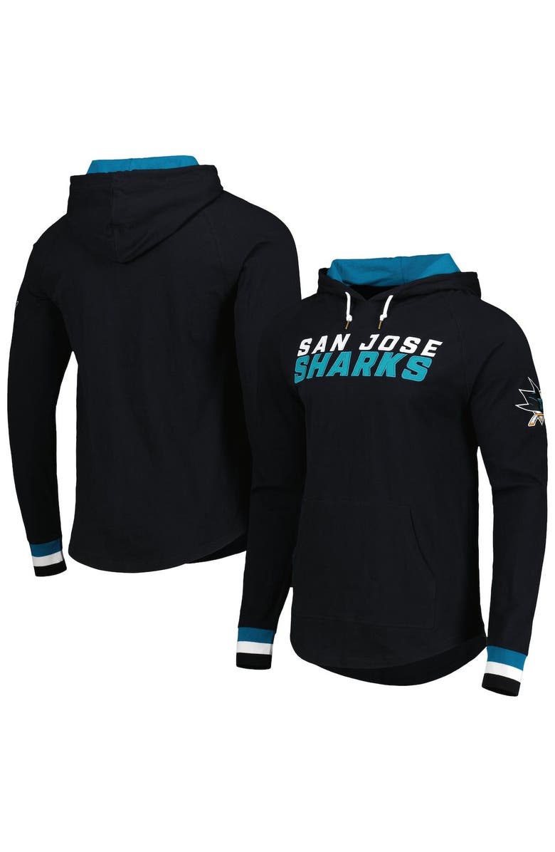 Mitchell & Ness Men's Mitchell & Ness Black San Jose Sharks Legendary Slub Hoodie Long Sleeve T-Shirt, Main, color, 