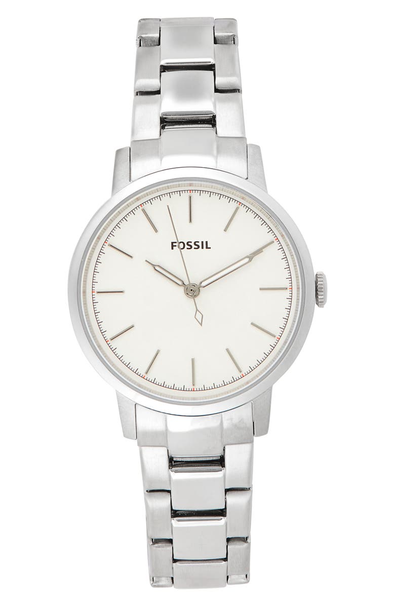 Fossil Scarlette Stainless Steel Bracelet Watch, Main, color, Silver