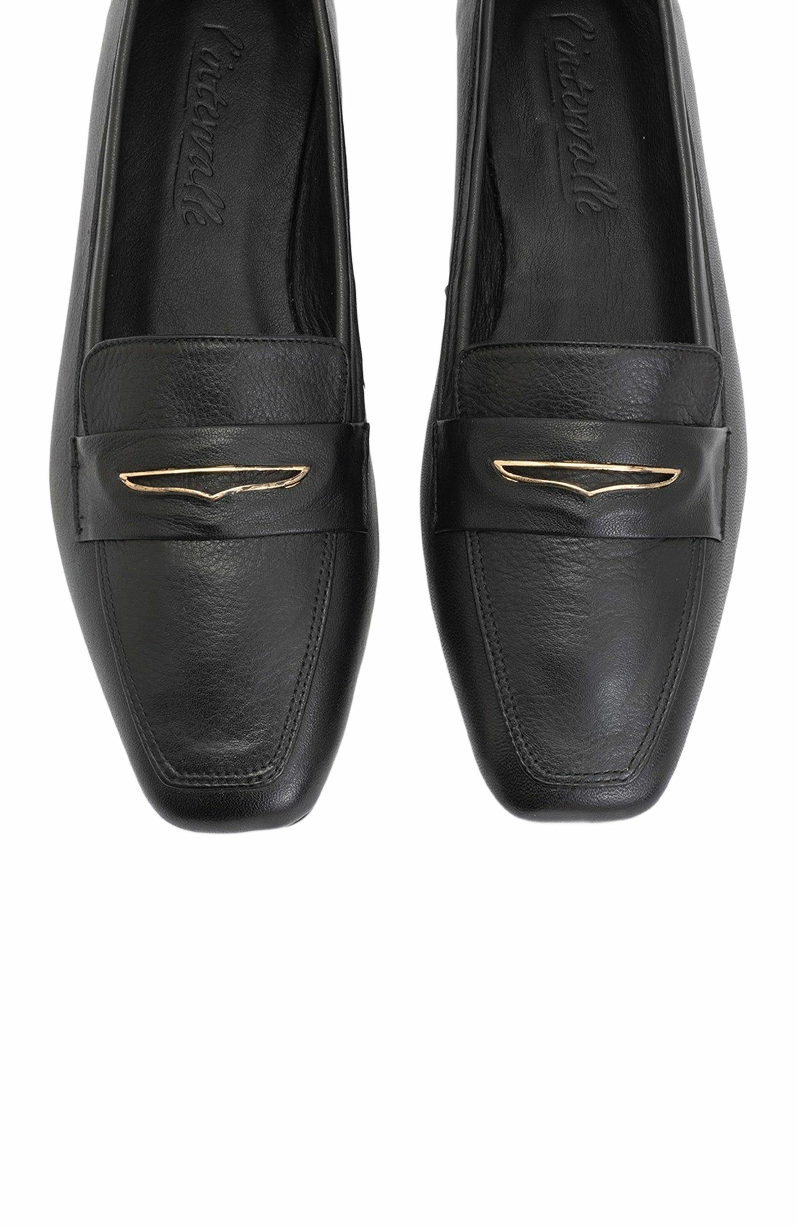Forever & Always Shoes Iridessa Leather Flat Loafers, Alternate, color, Black Leather