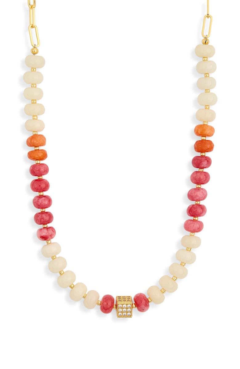 EYE CANDY LOS ANGELES Calla Beaded Frontal Necklace, Main, color, Gold