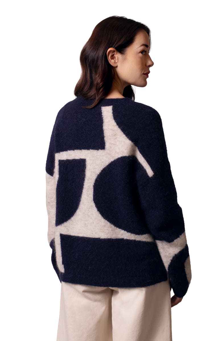 Celtic & Co. Abstract Geo Sweater, Alternate, color, Navy / Oatmeal