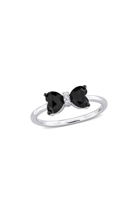 Black Diamond & White Diamond Bow Ring