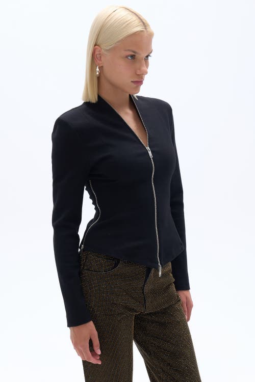 Shop Nocturne Zipper Detailed Blouse In Black