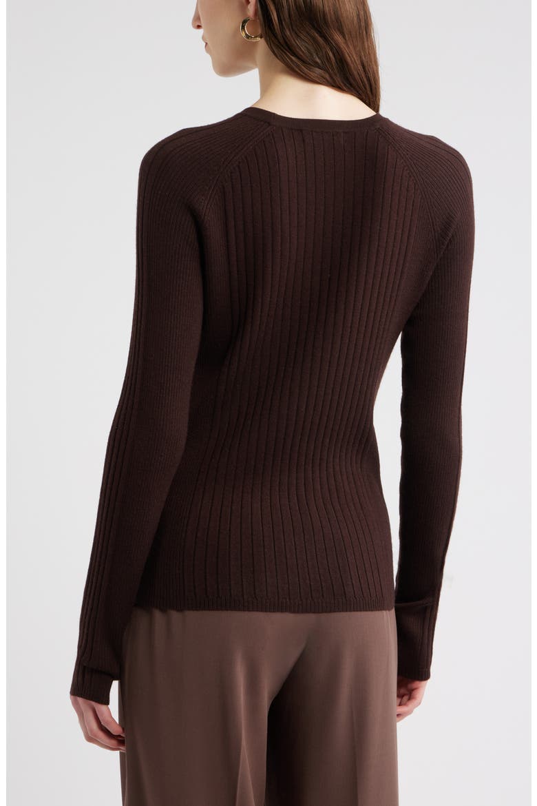 Rib Wool Blend Sweater, Alternate, color, BROWN COFFEE