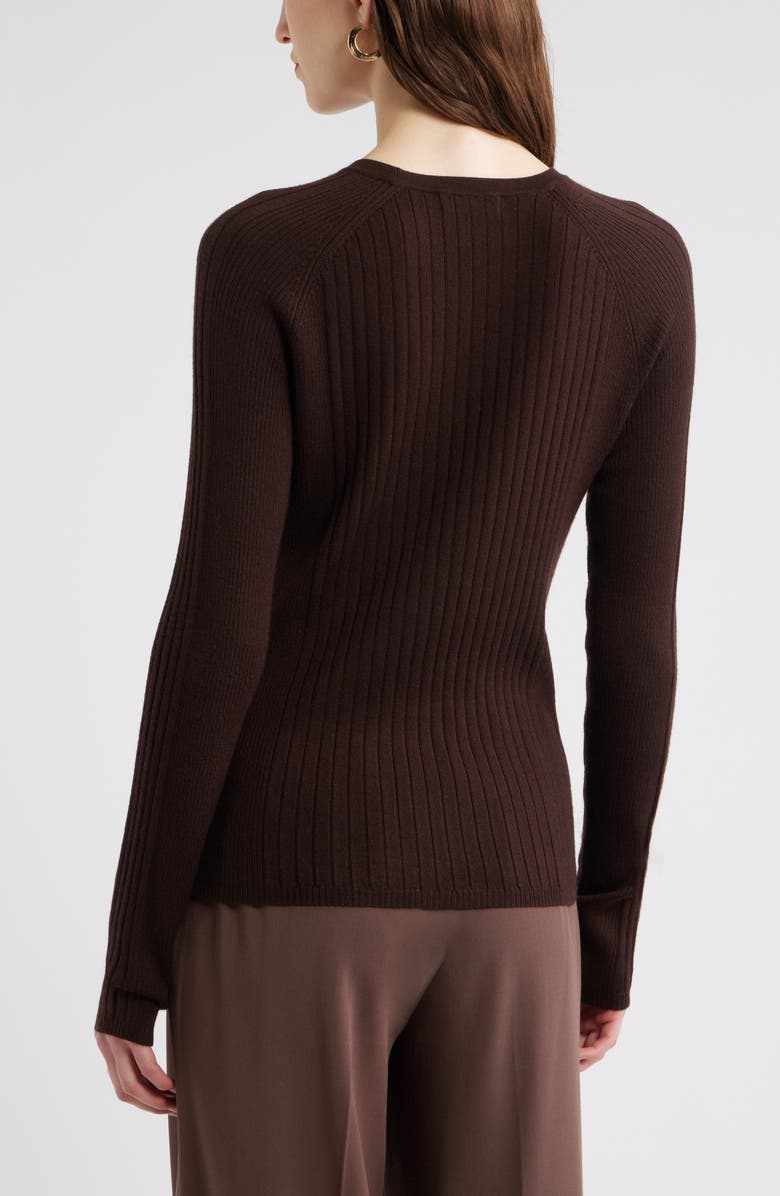 Nordstrom Rib Wool Blend Sweater, Alternate, color, Brown Coffee
