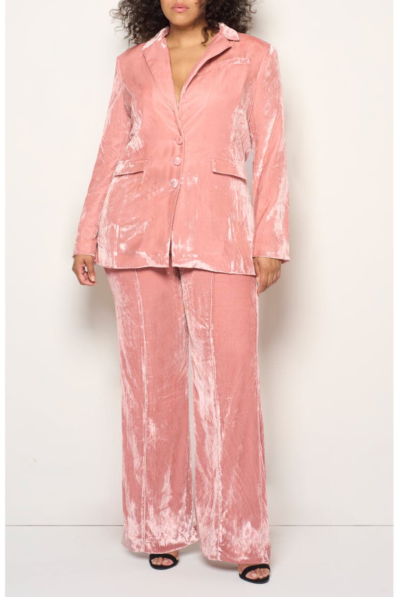 Fiona Velvet Boyfriend Blazer, Alternate, color, Blush Pink