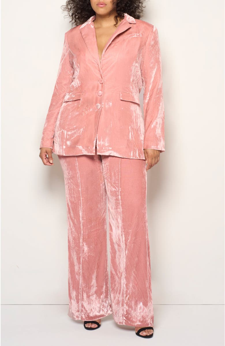 AS by DF Fiona Velvet Boyfriend Blazer, Alternate, color, Blush Pink