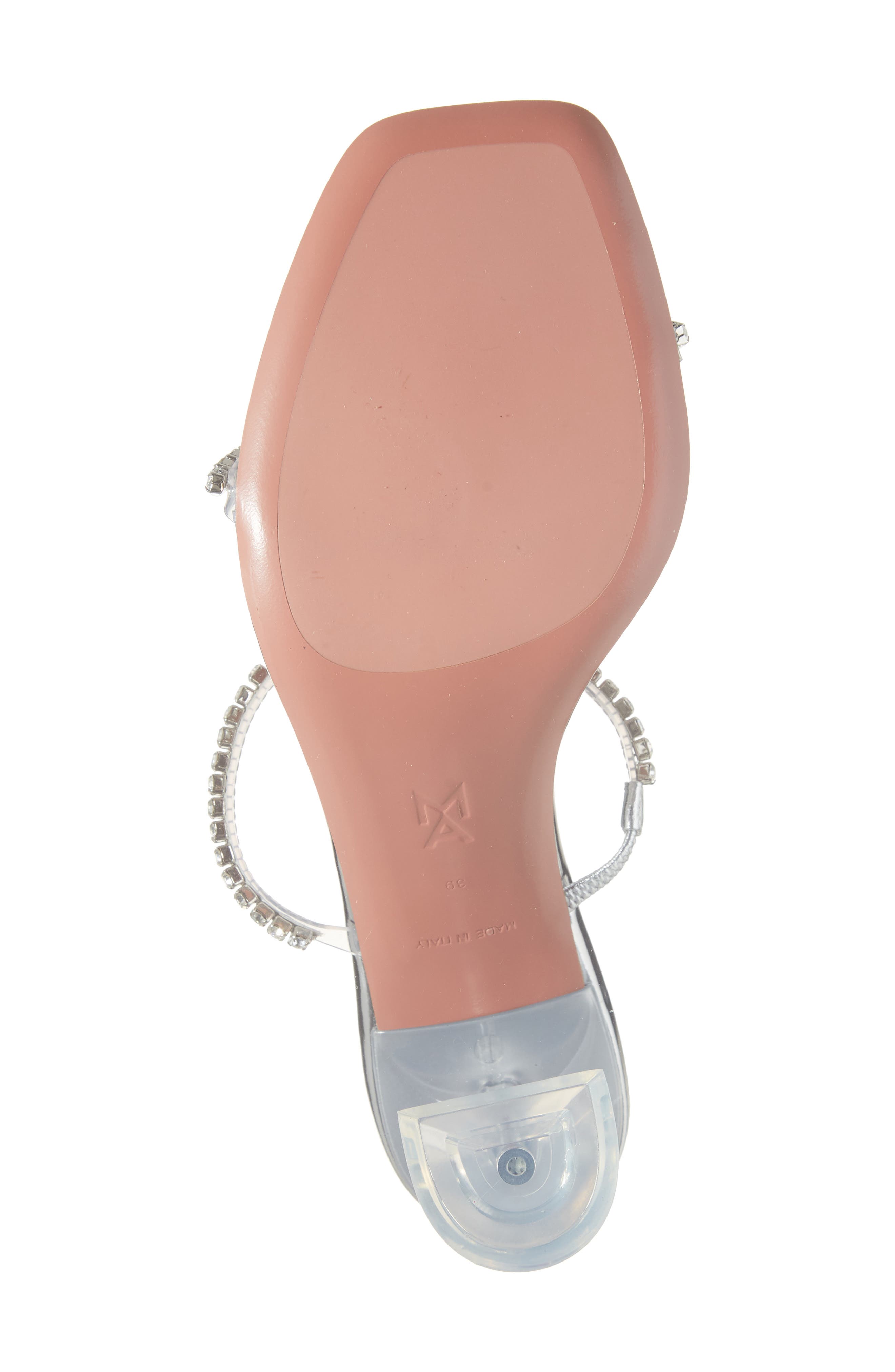 Amina Muaddi Gilda Crystal Strap Slide Sandal, Alternate, color, Silver/ Crystals