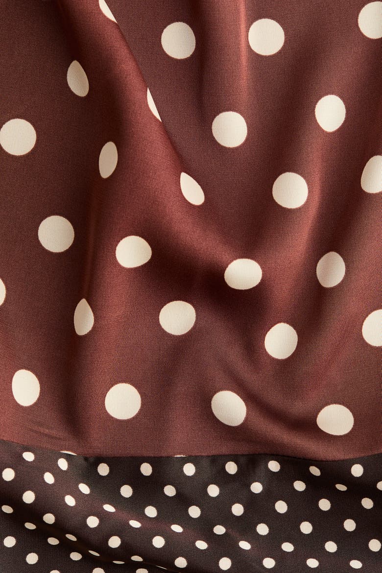 Wide-leg Drawstring Pants, Alternate, color, Dark rust brown/polka dot