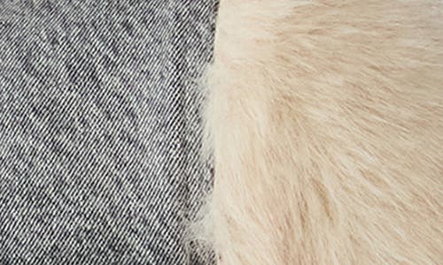 Steve Madden Parker Denim & Faux Fur Jacket In Gray