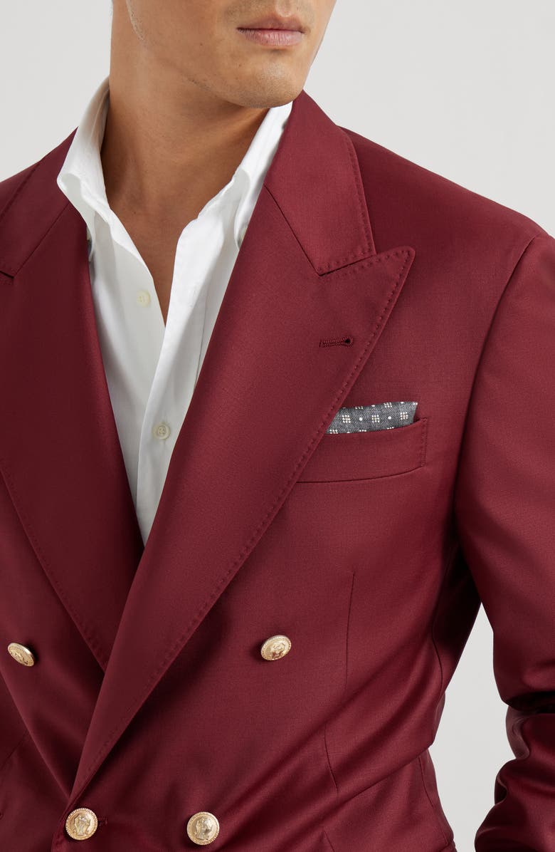 Brunello Cucinelli Pocket square with pattern, Alternate, color, Anthracite