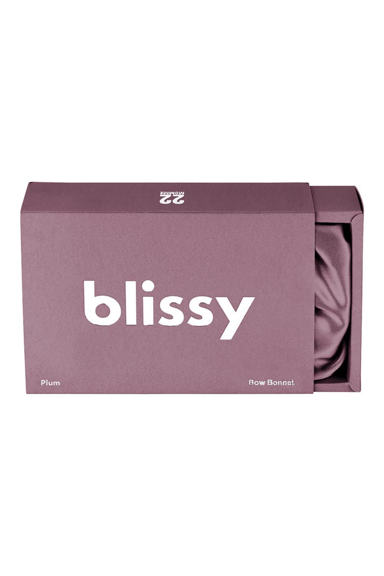 Bow Mulberry Silk Bonnet, Alternate, color, PLUM
