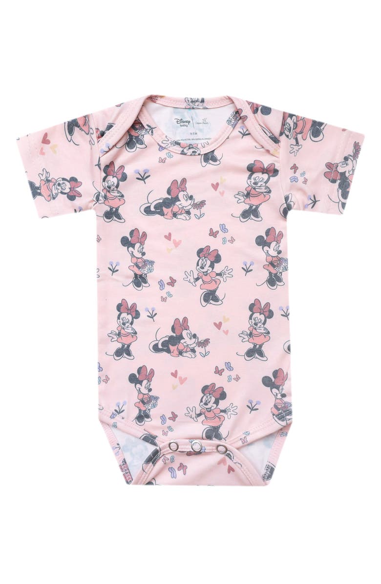 Copper Pearl Minnie Mouse Print Bodysuit, Main, color, Minnie Mouse