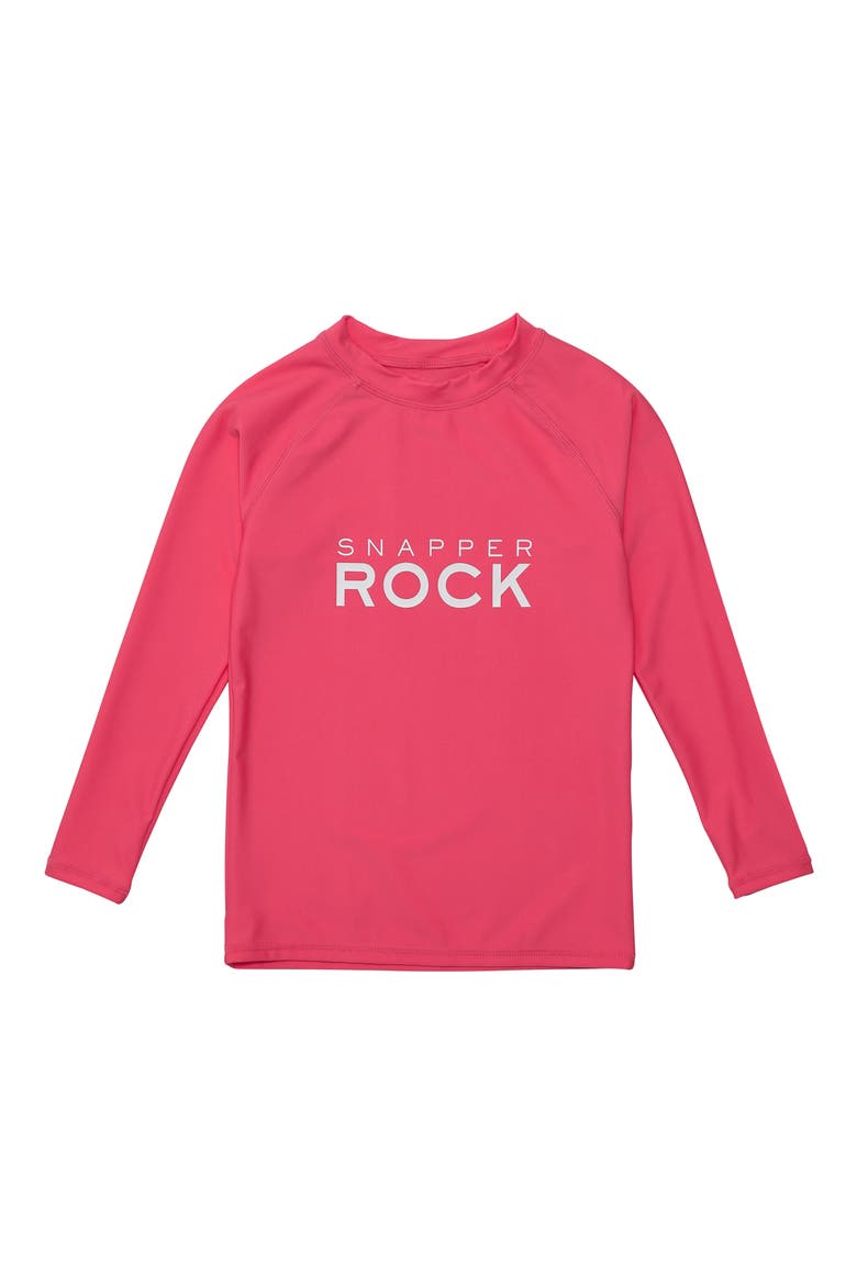 Kids' Rocking Red Long Sleeve Rashguard Top, Main, color, RED
