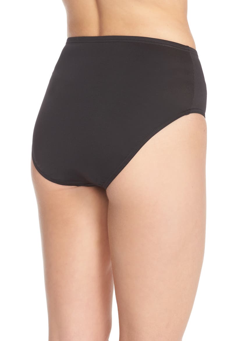 High Waist Swim Bottoms, Alternate, color, BLACK