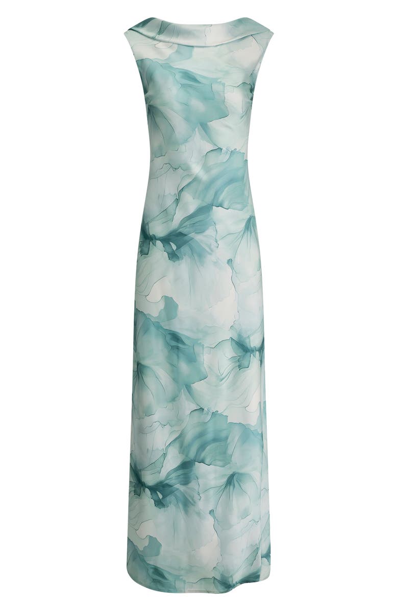 Donna Karan New York Floral Print Satin Gown, Alternate, color, Watrlily M