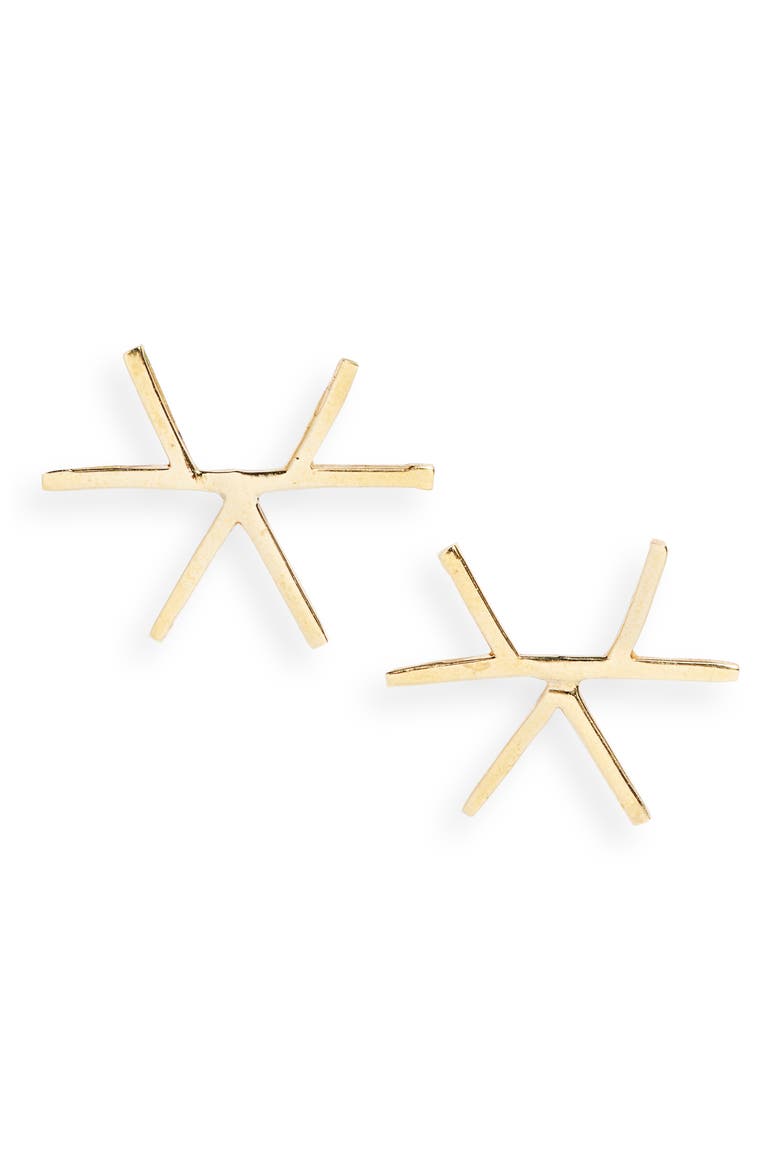 L'ENCHANTEUR Tribes People Stud Earrings, Main, color, GOLD PLATED