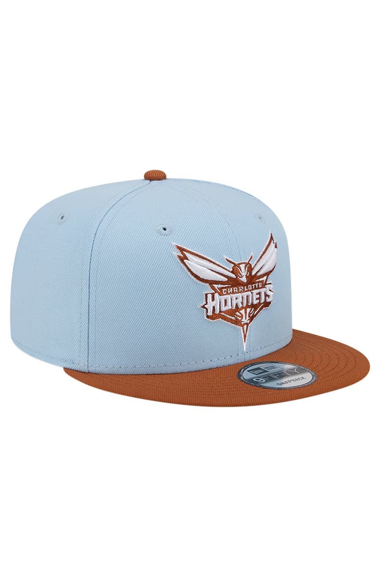 New Era Men's New Era Light Blue/Brown Charlotte Hornets 2-Tone Color Pack 9FIFTY Snapback Hat, Alternate, color, 