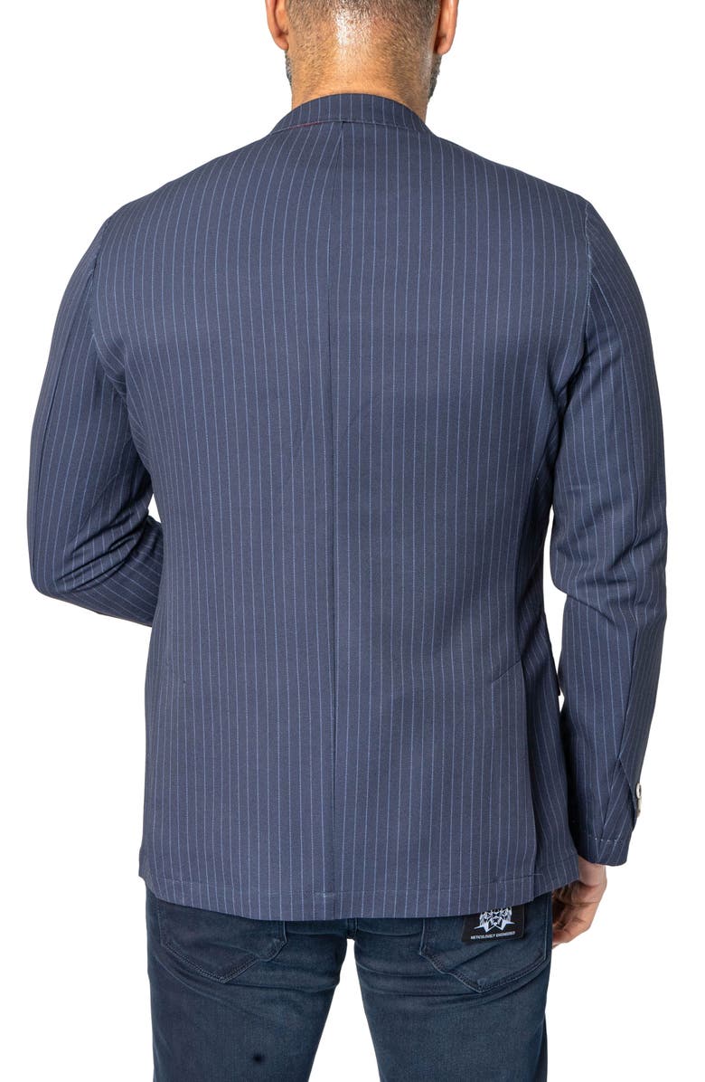 Maceoo Descartes Unconstructed Pinstripe Capone Blue Blazer, Alternate, color, 