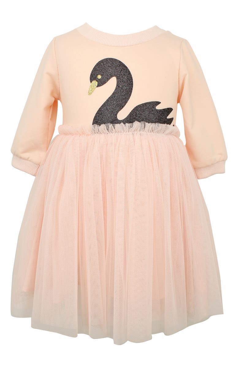Popatu Glitter Swan Tulle Dress, Main, color,