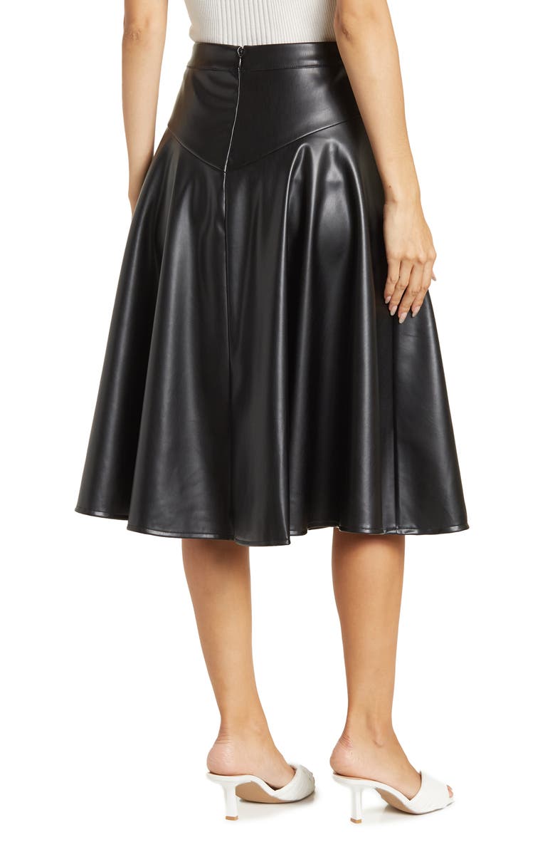 Alexia Admor Faux Leather Midi Skirt, Alternate, color, 