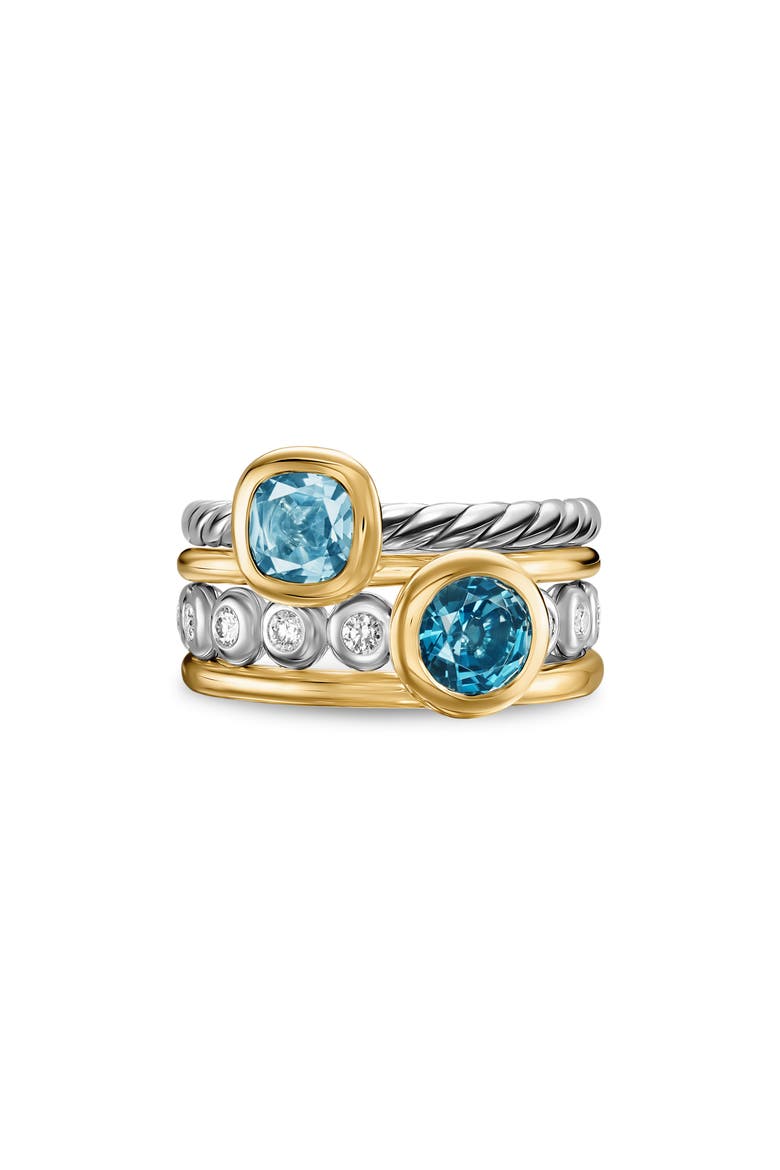 DY Mercer® Color Stone Multirow Ring, Main, color, SKY BLUE TOPAZ