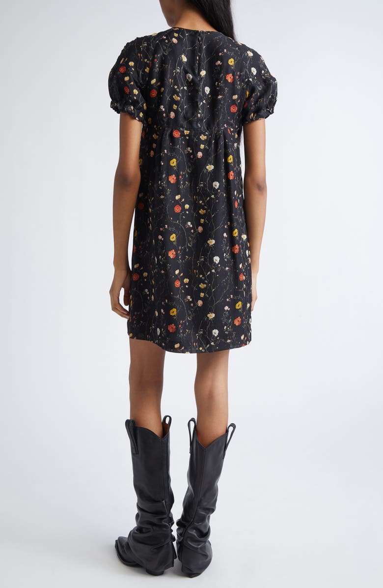 R13 Raglan Sleeve Babydoll Dress, Alternate, color, Floral On Black