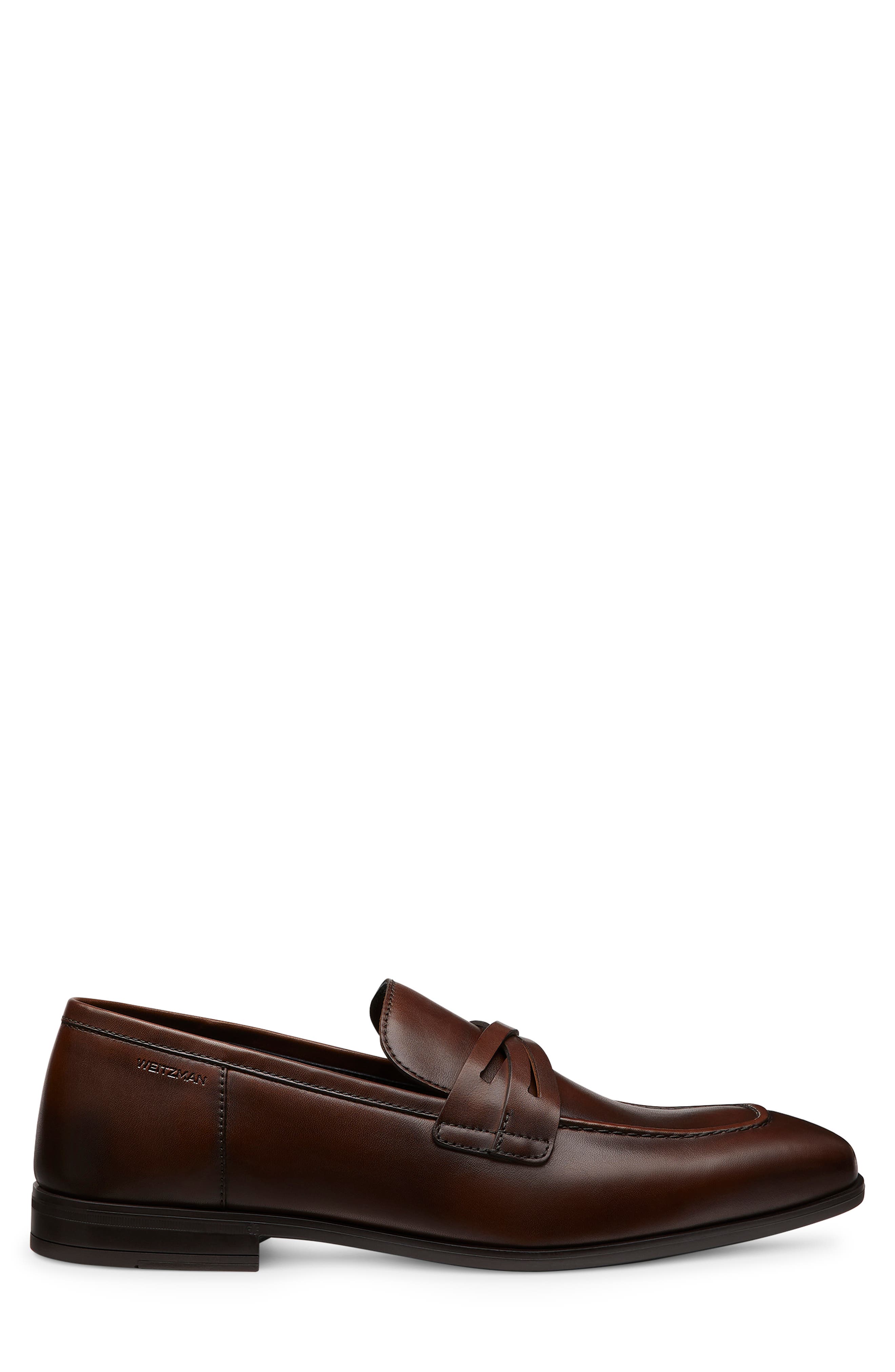Stuart Weitzman Simon Crisscross Loafer, Alternate, color, Brown