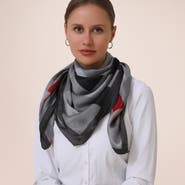 Youzey Checkered & Trimmed Ultrasoft Lightweight Scarf