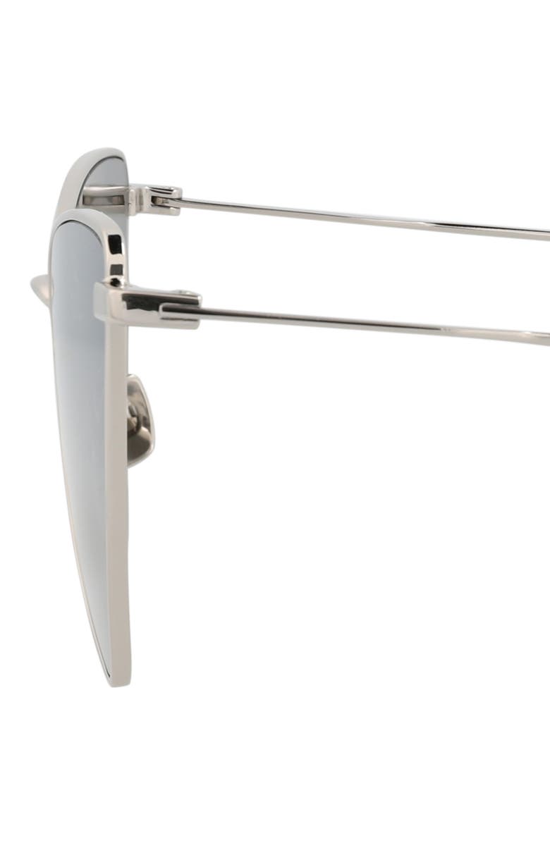 Saint Laurent 58mm Cat Eye Sunglasses, Alternate, color, Silver Silver Silver