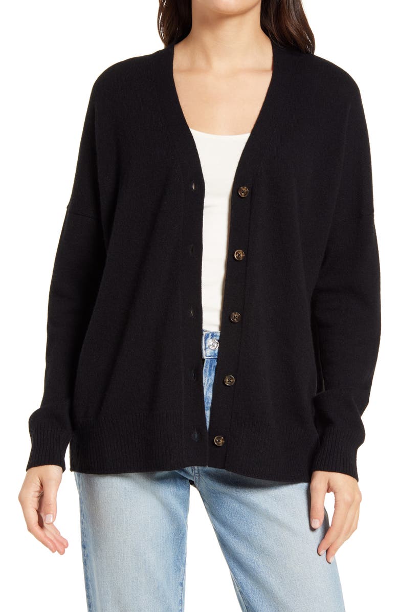 Reformation Recycled Cashmere Blend Boyfriend Cardigan, Main, color, 