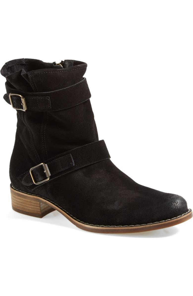 Paul Green 'Ally' Belted Suede Moto Boot, Main, color,