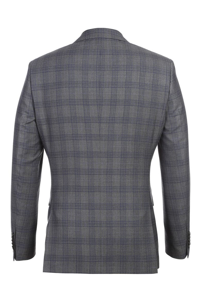 Plaid Trim Fit Notch Lapel Two-Piece Suit, Alternate, color, BROWN