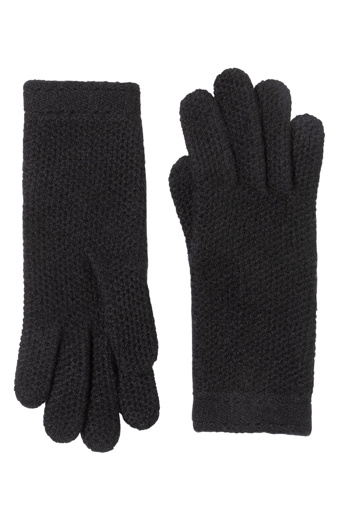 Bruno Magli Cashmere Honeycomb Knit Gloves
