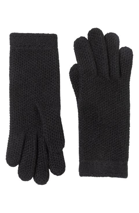 Cashmere Honeycomb Knit Gloves